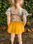 Vintage floral bow back leotard