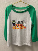 Happy Halloween 3/4 Sleeve T-Shirt – Festive Kids Raglan Tee