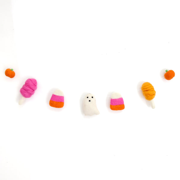 I want candy Halloween felt garland