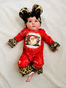 Bleached Leopard Santa romper