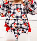 Checkered Santa ruffle romper