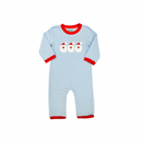 Hazel Blue Blue Stripe with Santa Applique Romper