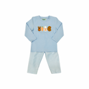 Hazel Blue Blue Milk & Cookies Applique Pant Set