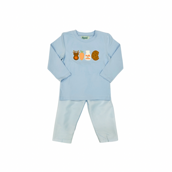 Hazel Blue Blue Milk & Cookies Applique Pant Set