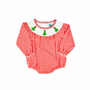 Hazel Blue Red Gingham Christmas Tree Bubble