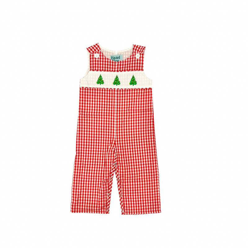 Hazel Blue Red Gingham Christmas tree Longall