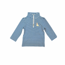 Hazel Blue Navy Stripe Lab Embroidered Pullover