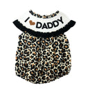 Smocked leopard I love daddy romper