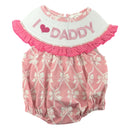 Smocked bows I love daddy romper