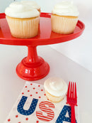 Red Melamine Pedestal Cake Stand