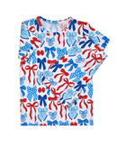 Bamboo Shorts Set | Red-White & Bows