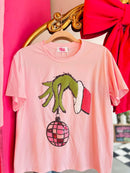 Green Mischief Hand Pink Disco Ornament Tee