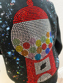 Black Rhinestone Gumball Machine Sweatshirt – Girls Sparkle Pullover
