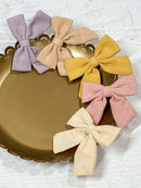 Linen Fabric Hair Bows: FINAL SALE