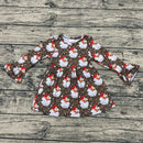 Leopard santa bell sleeve dress