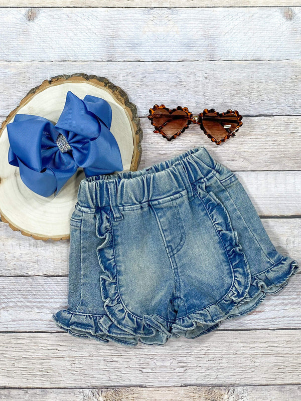 Last Ones: Ruffled Denim Shorts: FINAL SALE