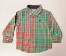 Boys Red & Jolly Green Plaid Shirt – Festive Holiday Button Down