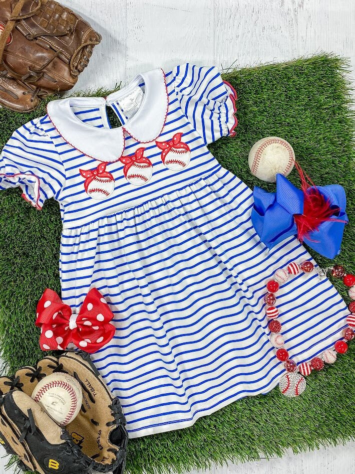 Baseballs & Stripes Classic Dress