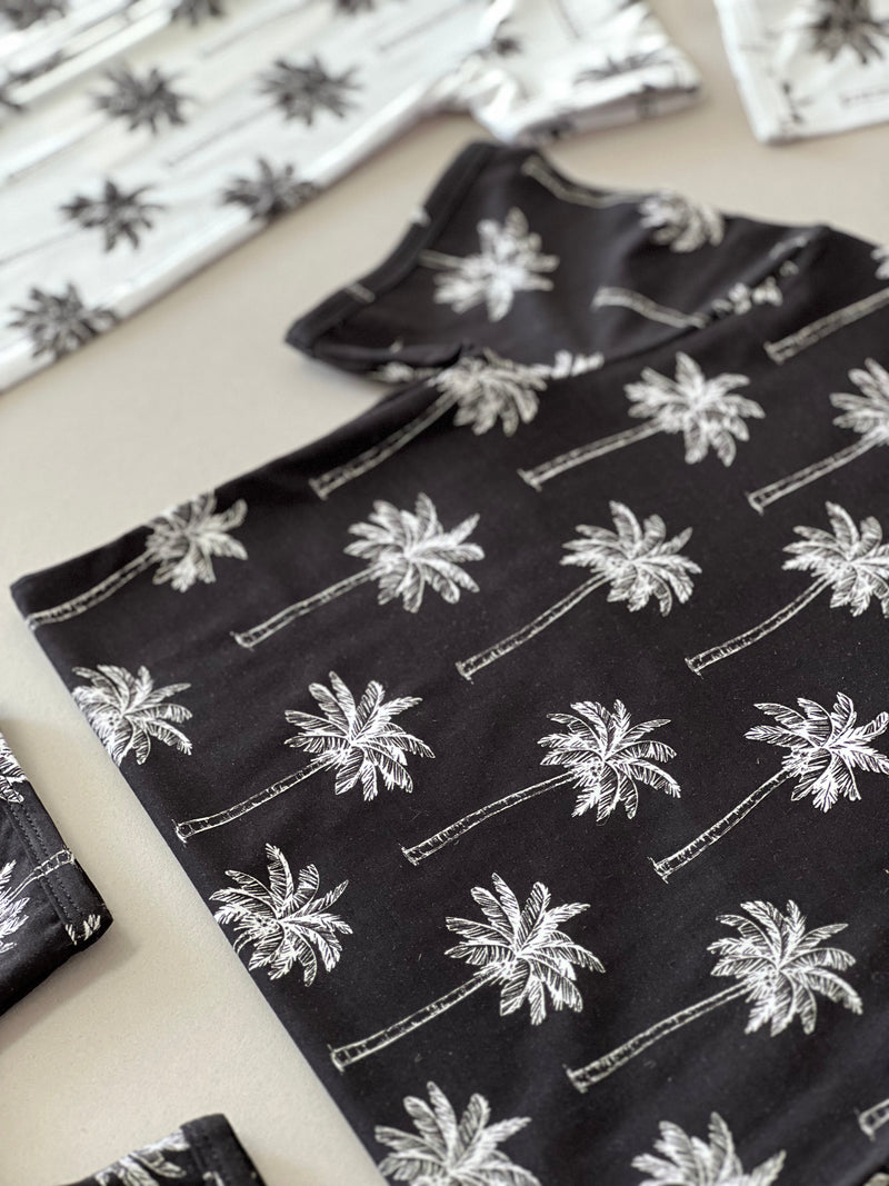 Bamboo Shorts Set | Palm Style Black