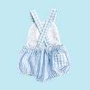 Smocked Blue First Birthday Bubble