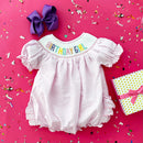 Smocked Birthday Girl Bubble