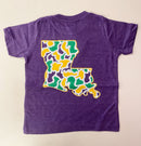 Kids Louisiana Camo Mardi Gras T-Shirt