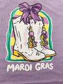 Kids Mardi Gras Boots T-Shirt– Purple Graphic Tee
