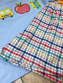 School Days Appliqué Tee & Plaid Shorts Set | Boys Back to School Outfit