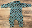 Performance Duck Print Baby Romper – Long Sleeve Collared One-Piece