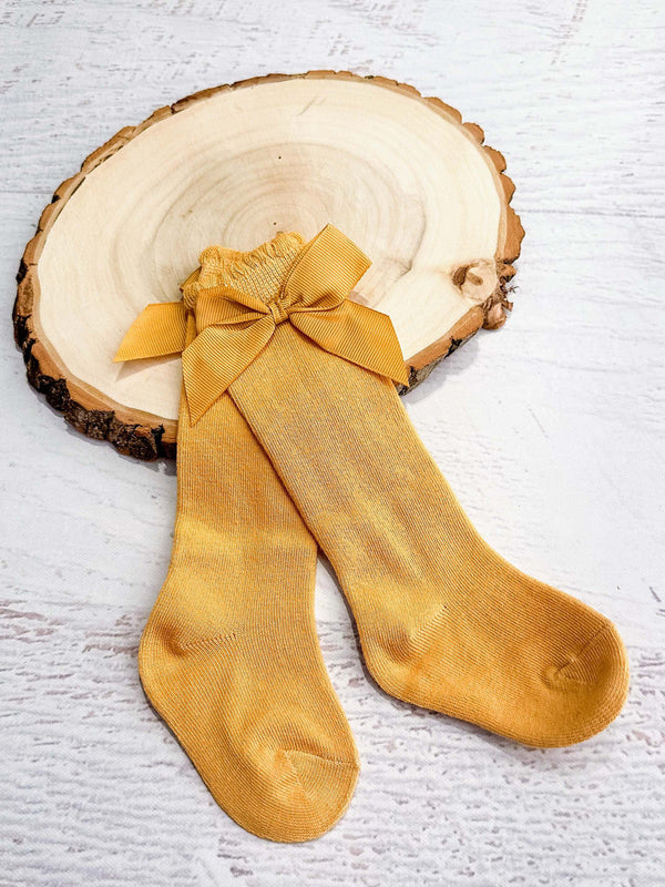 Yellow Bow Socks