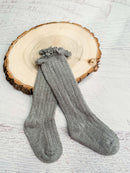 Grey Lettuce Edge Ruffle Socks