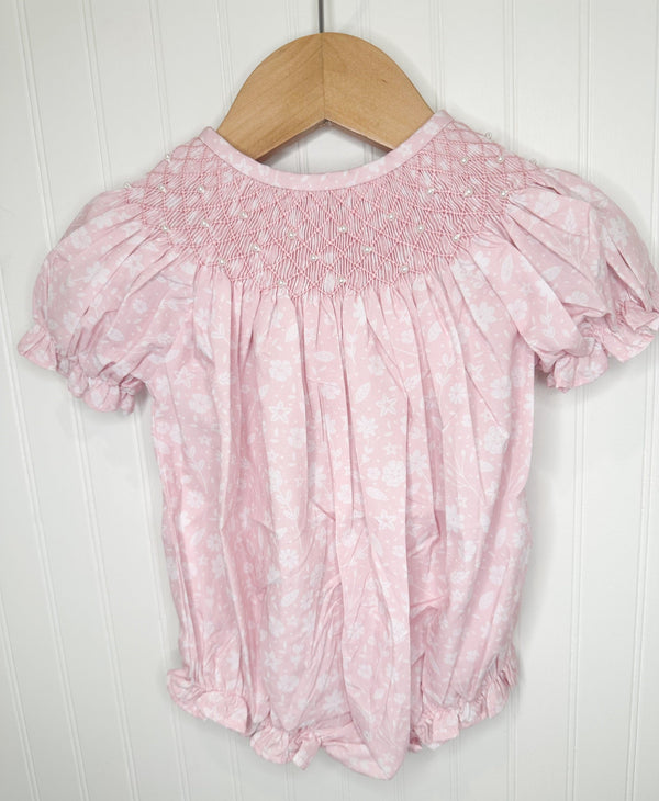 Floral Pearl Smocked Bubble