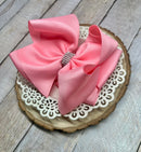 5.5" Oversize Rhinestone Center Knot Hair Bow | Alligator or French Clip