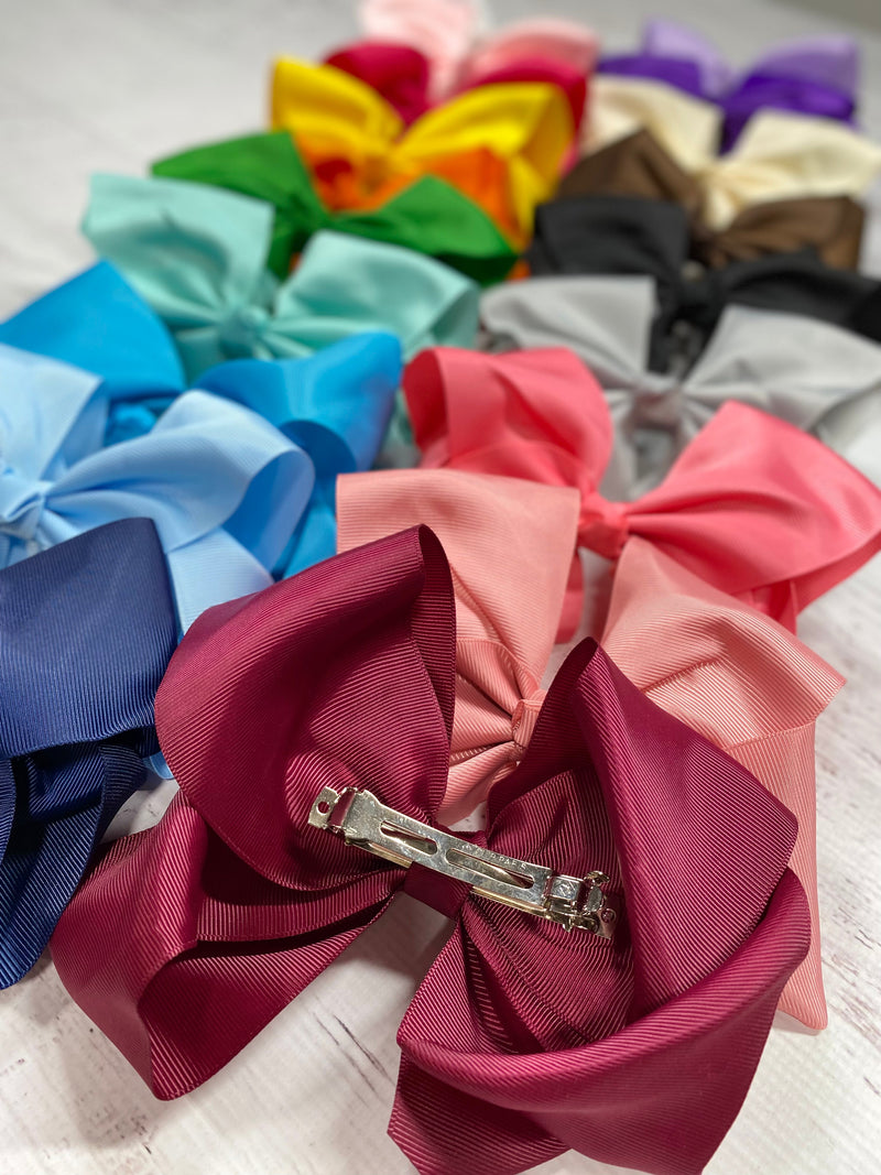 Texas Size Big Hair Bows - French Clip - 6.5" - 36 colors
