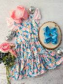 Bright Floral Tiered Twirl Dress: FINAL SALE