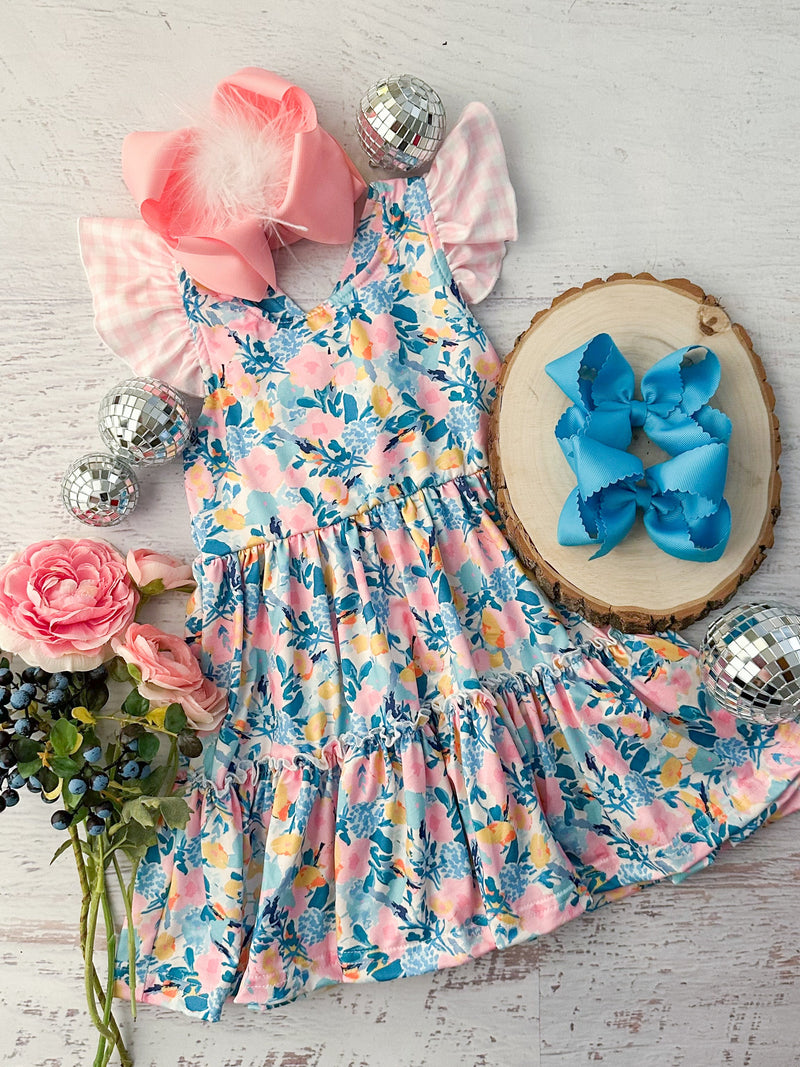 Bright Floral Tiered Twirl Dress: FINAL SALE