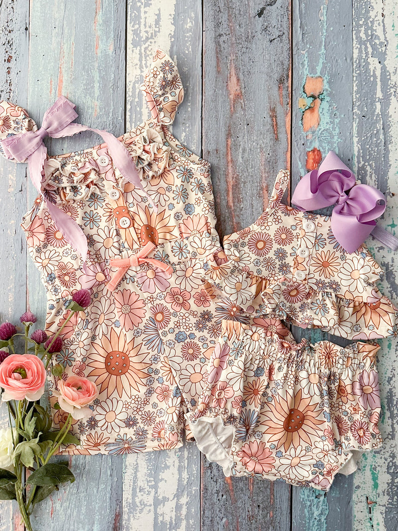 Groovy Floral Infant Set: Last one: (6-12m only): FINAL SALE