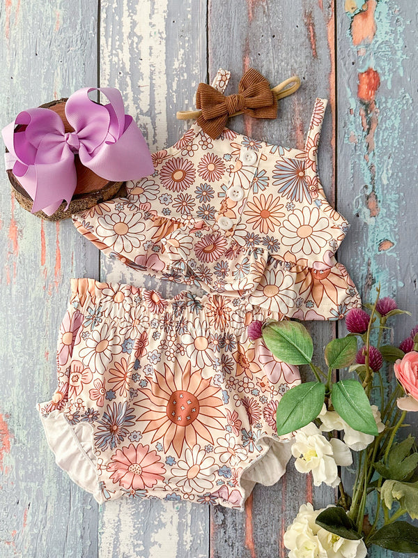 Groovy Floral Infant Set: Last one: (6-12m only): FINAL SALE