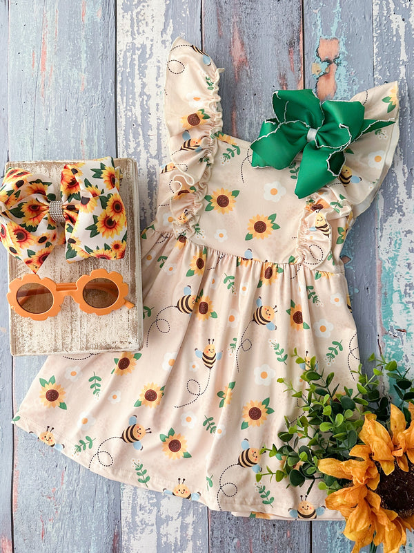 Vintage Sunflower Summer Dress (10y, 12y only)