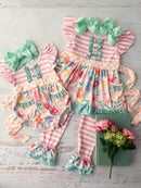 Pink Stripes & Flowers Infant Romper
