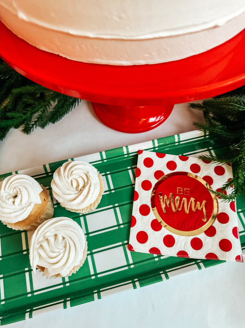 Red Melamine Pedestal Cake Stand