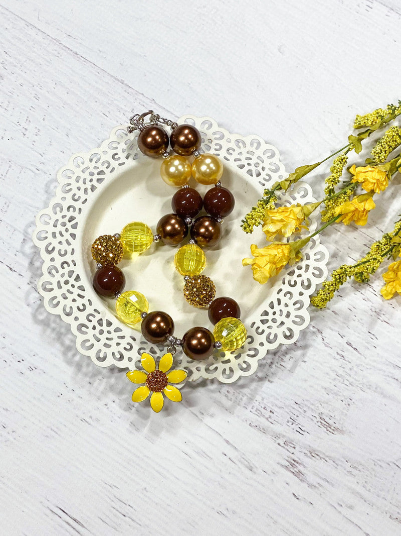 Sunflower Chunky Bead Necklace
