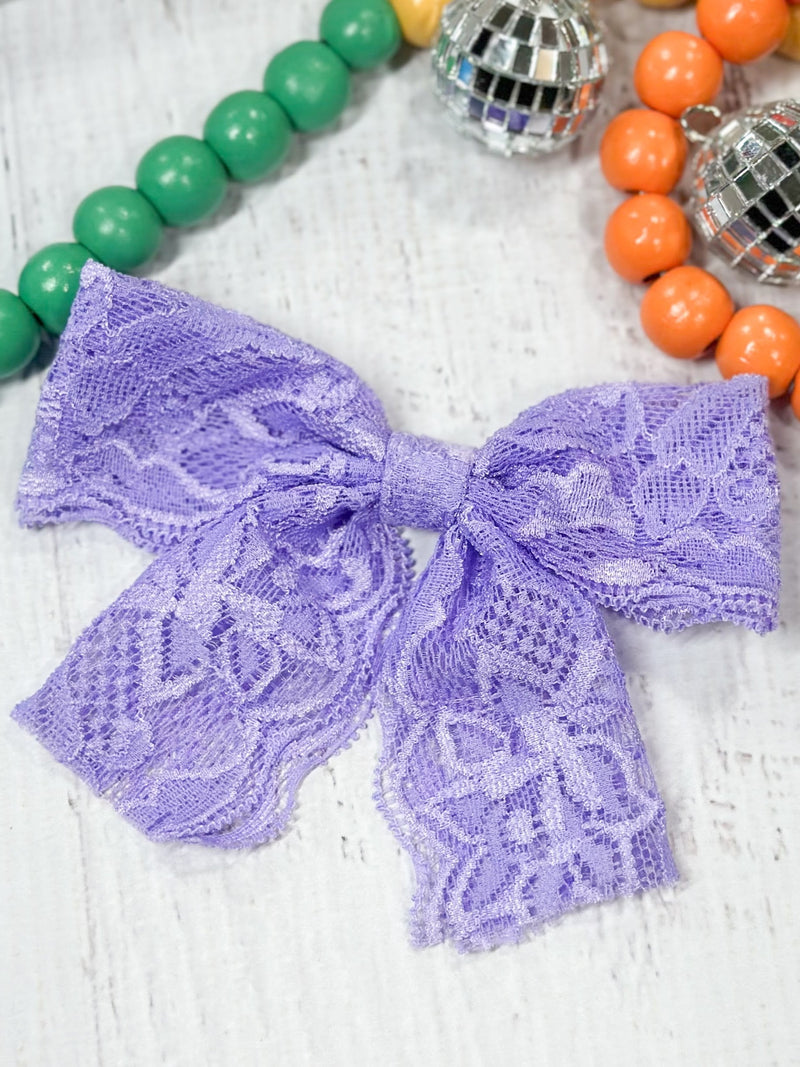 Lace Hair Bow: FINAL SALE