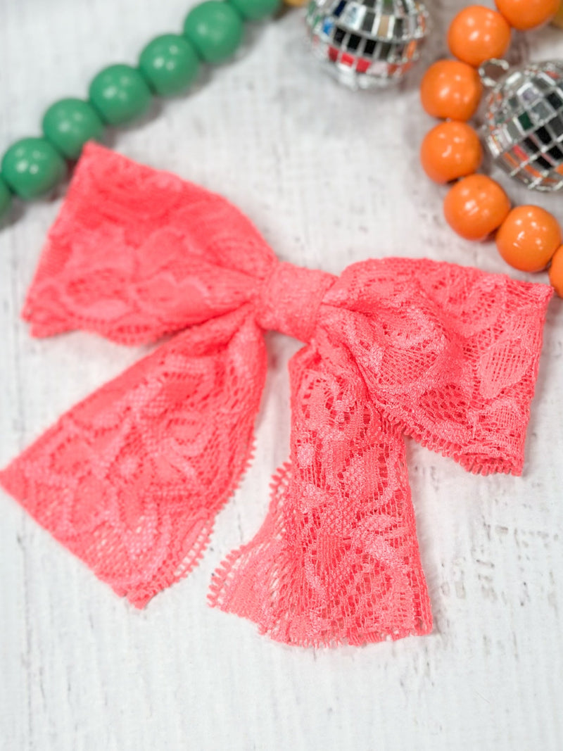Lace Hair Bow: FINAL SALE