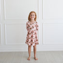 Vintage Reindeer Christmas Twirl Dress