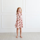 Vintage Reindeer Christmas Twirl Dress