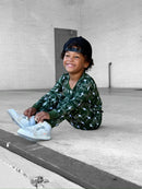 Bamboo Two Piece Set | Green Camo Bolts