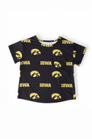 Iowa Black Tigerhawk Ruffle Pocket Tee