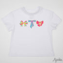 Neon Bows Screen Print on White Boxy T