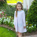 Girls Bow Pocket Dress | Pink & Blue Long Sleeve Boutique Dress | Bossier City, LA